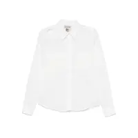 Camasi White Shirt With Pointed Collar And Patch Pockets On The Chest In Linen Woman Femei