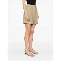 Pantaloni casual Semicouture Dama - Pantaloni casual Semicouture Beige Shorts With Belt Loops And Button Closure In Linen Woman Beige Femei (BM 17326842) - B-mall.ro
