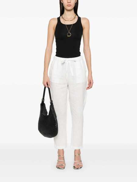 Pantaloni casual Semicouture White Pants With Elastic Waist With Drawstring In Linen Woman WHITE Femei (BM 17326848) 2