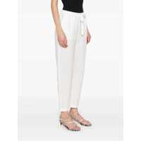 Pantaloni casual Semicouture Dama - Pantaloni casual Semicouture White Pants With Elastic Waist With Drawstring In Linen Woman WHITE Femei (BM 17326848) - B-mall.ro
