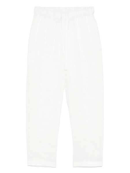 Pantaloni casual Semicouture White Pants With Elastic Waist With Drawstring In Linen Woman WHITE Femei (BM 17326848) 1