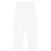 Pantaloni casual White Pants With Elastic Waist With Drawstring In Linen Woman Femei