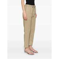 Pantaloni casual Semicouture Dama - Pantaloni casual Semicouture Beige Pants With Elastic Waist With Drawstring In Linen Woman Beige Femei (BM 17326851) - B-mall.ro