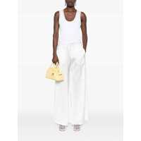 Topuri Fabiana Filippi Dama - Topuri Fabiana Filippi RIBBED JERSEY TANK TOP WITH SATIN FINISHING White Femei (BM 17328138) - B-mall.ro