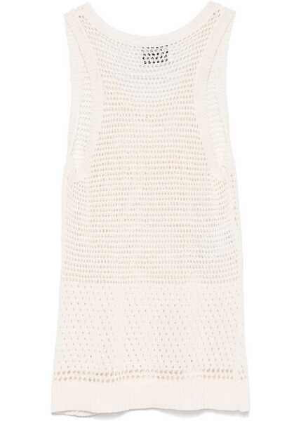 Bluze MOSCHINO JEANS Mesh Top With Logo IVORY Femei (BM 17328304) 2