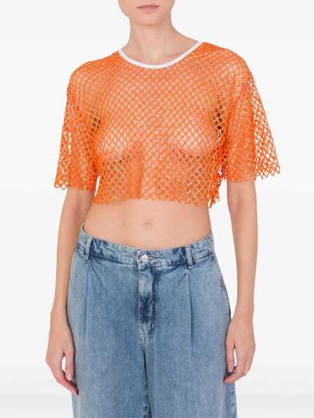 Bluze MOSCHINO JEANS Cropped Mesh Top ORANGE Femei (BM 17328313) 2