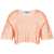 MOSCHINO JEANS Cropped Mesh Top ORANGE