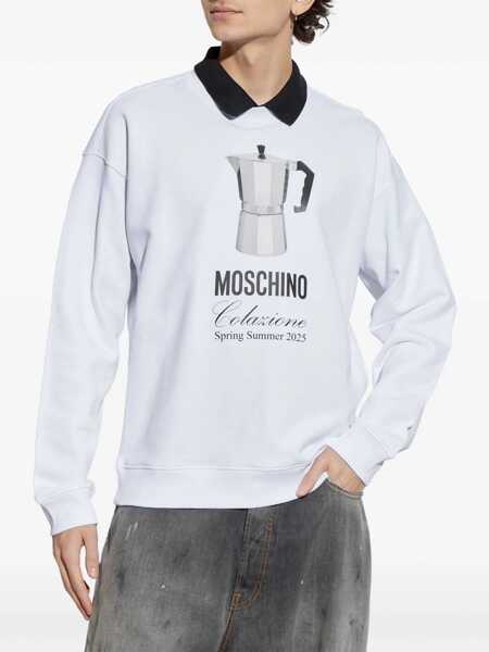 Bluze de trening Moschino Breakfast Sweatshirt WHITE Barbati (BM 17328487) 3