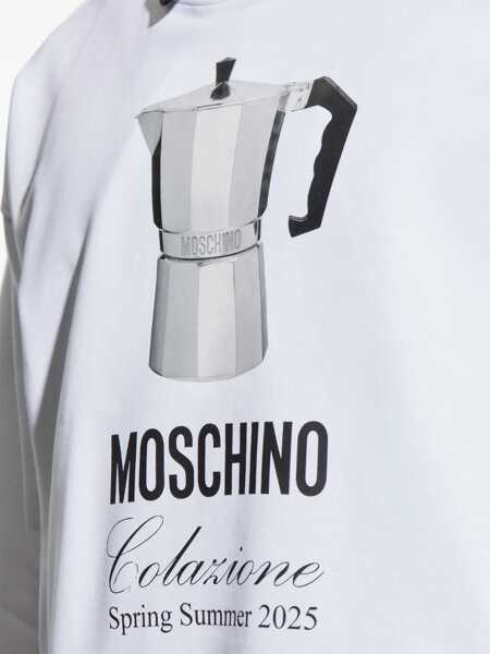 Bluze de trening Moschino Breakfast Sweatshirt WHITE Barbati (BM 17328487) 5