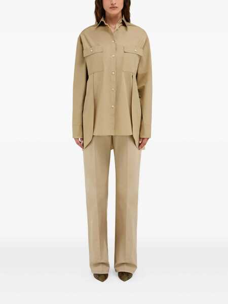 Camasi Salvatore Ferragamo Salvatore Ferragamo Pannelli Shirt Beige Femei (BM 17329473) 2