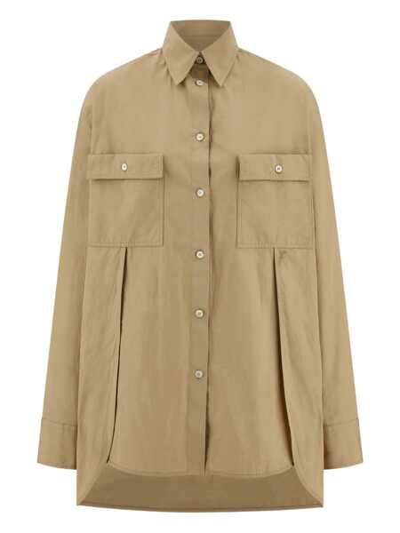 Camasi Salvatore Ferragamo Salvatore Ferragamo Pannelli Shirt Beige Femei (BM 17329473) 1
