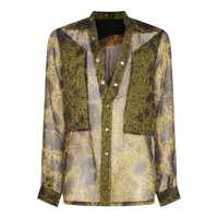 Camasi Rick Owens Yellow Silk Larry Fogpocket Shirt Barbati
