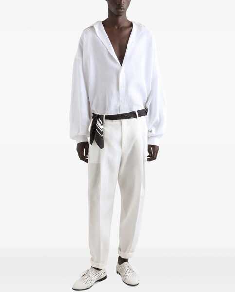 Camasi casual Dolce & Gabbana Linen Shirt WHITE Barbati (BM 17330980) 2