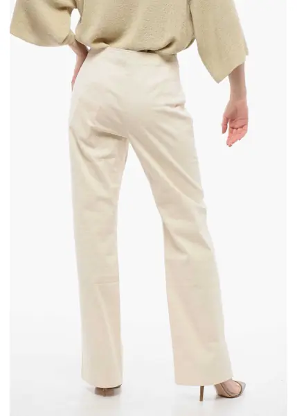 Pantaloni casual OUR LEGACY High-Waisted Lightweight Cotton Biker Pants Beige Femei (BM 17331970) 2