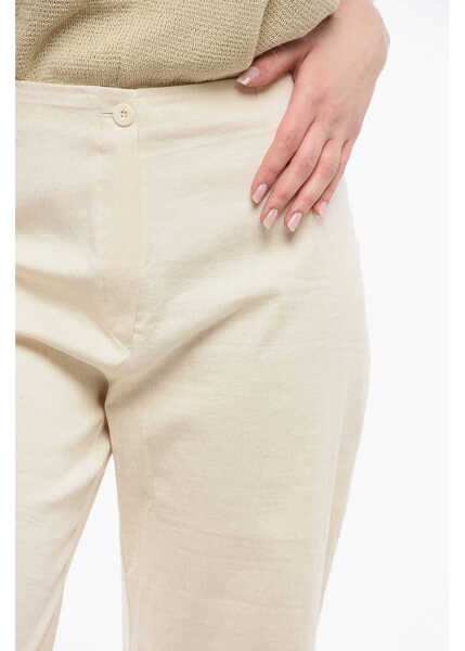 Pantaloni casual OUR LEGACY High-Waisted Lightweight Cotton Biker Pants Beige Femei (BM 17331970) 3