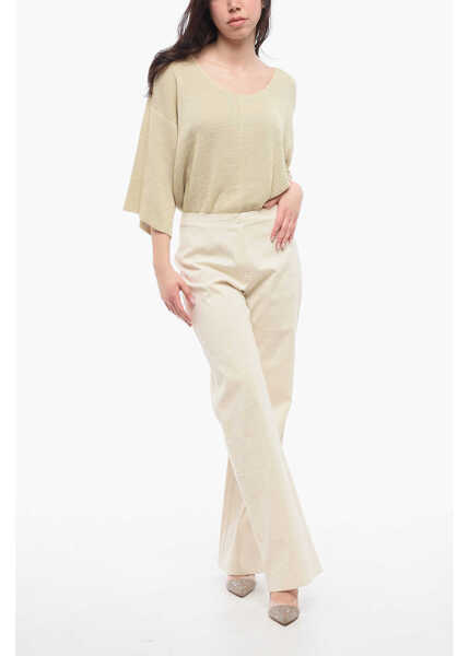 Pantaloni casual OUR LEGACY High-Waisted Lightweight Cotton Biker Pants Beige Femei (BM 17331970) 4