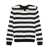 Balmain Balmain Striped Jersey Top Black