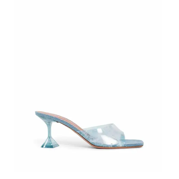 Saboti AMINA MUADDI Amina Muaddi Lupita Glass Pvc Denim Mules Blue Femei (BM 17332314) 1