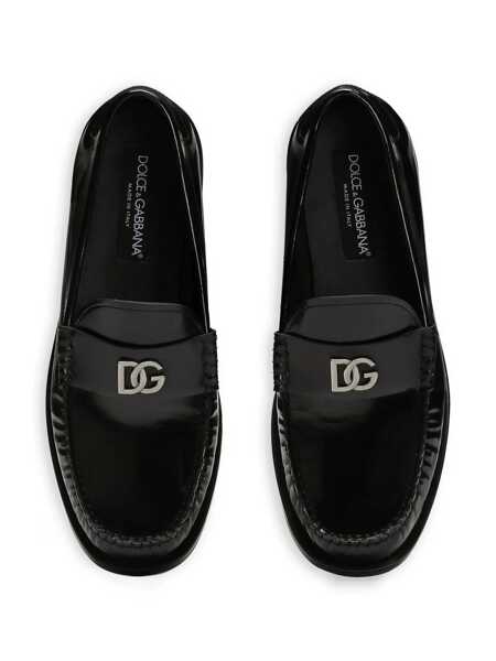 Pantofi fara toc Dolce & Gabbana Dolce & Gabbana Leather Logo Loafers Black Femei (BM 17332374) 4