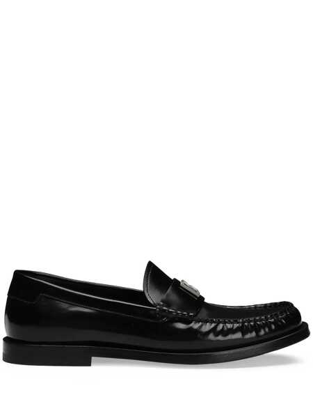 Pantofi fara toc Dolce & Gabbana Dolce & Gabbana Leather Logo Loafers Black Femei (BM 17332374) 1