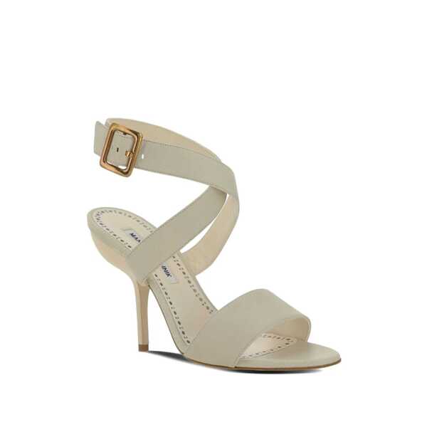 Sandale Manolo Blahnik Manolo Blahnik Helua 105 Leather Sandals White Femei (BM 17332416) 2