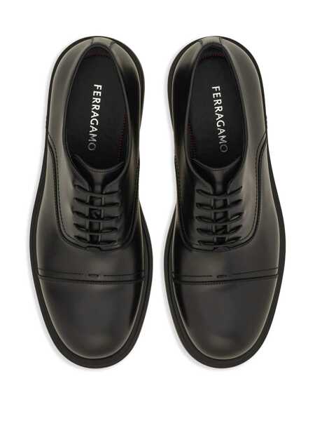 Pantofi Oxford Salvatore Ferragamo Salvatore Ferragamo Leather Oxford Black Barbati (BM 17332695) 4