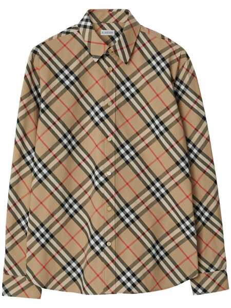 Camasi Burberry Burberry Checked Plaid Shirt Brown Barbati (BM 17332890) 1