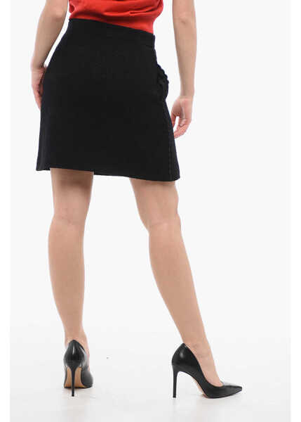 Fuste scurte Dior Wool Blend Pencil Skirt With Side Decorations Black Femei (BM 17333035) 2