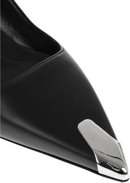 Pantofi stiletto Alexander McQueen Kitten Heel Pumps With Metallic Toe 3Cm Black Femei (BM 17333047) 4