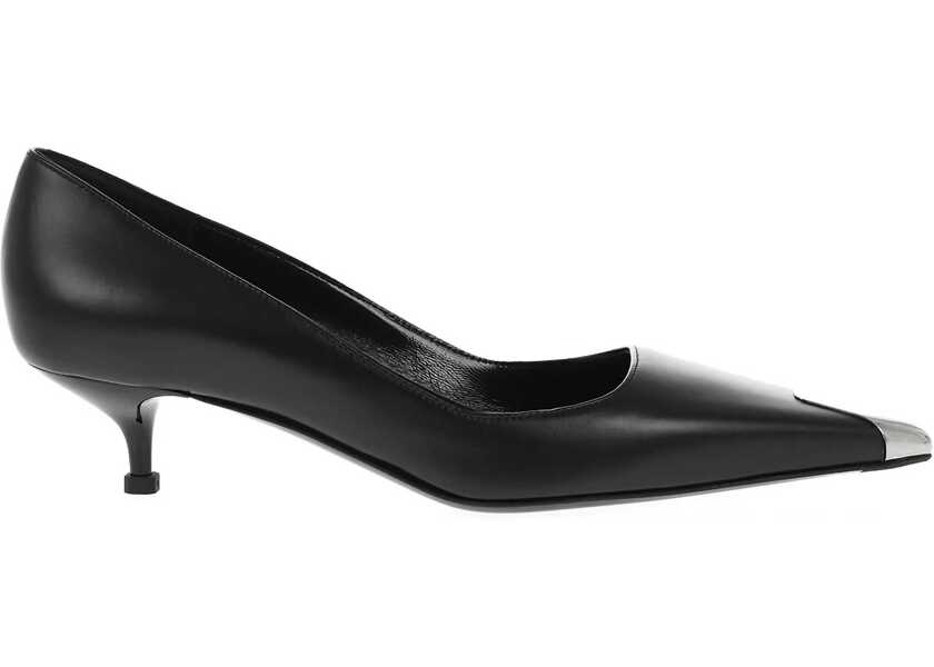 Pantofi stiletto Alexander McQueen Kitten Heel Pumps With Metallic Toe 3Cm Black Femei (BM 17333047) 1