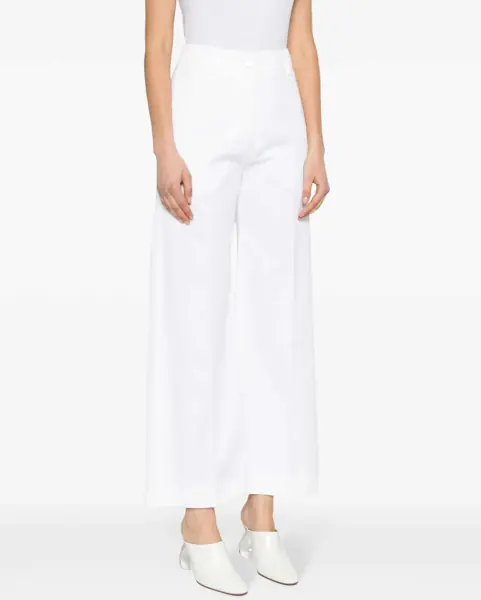 Pantaloni casual Patou High-Waisted Palazzo Pants White Femei (BM 17333107) 3