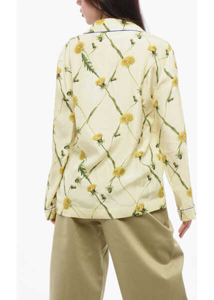 Camasi casual Burberry Silk Floral Shirt Yellow Femei (BM 17333116) 2