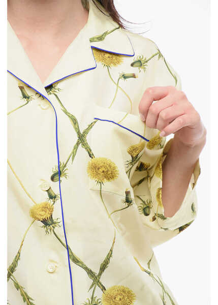 Camasi casual Burberry Silk Floral Shirt Yellow Femei (BM 17333116) 3