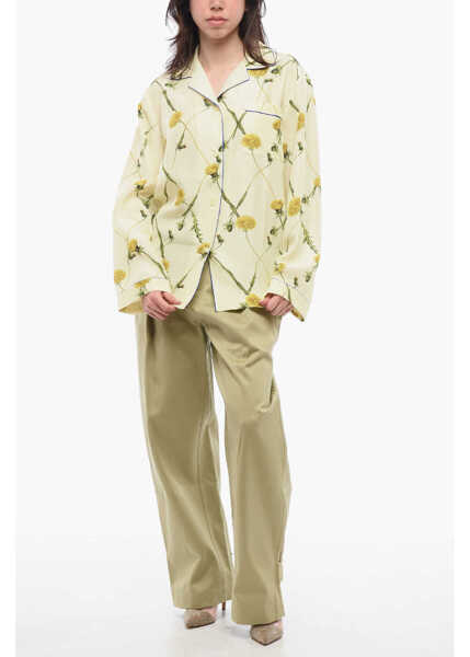 Camasi casual Burberry Silk Floral Shirt Yellow Femei (BM 17333116) 4