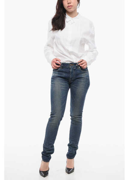 Blugi drepti Cline Skinny Dark-Washed Denims Blue Femei (BM 17333251) 4