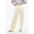 Bottega Veneta Pure Linen Pants With Embroidered Front Pince Yellow
