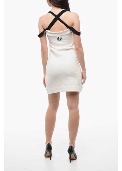 Rochii scurte Patou Mini Dress With Crossed Straps White Femei (BM 17333332) 2