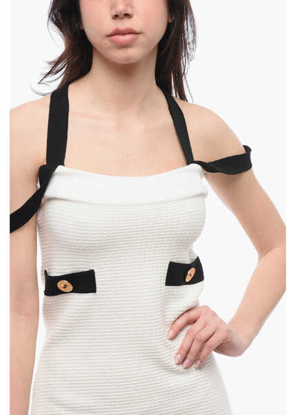 Rochii scurte Patou Mini Dress With Crossed Straps White Femei (BM 17333332) 3