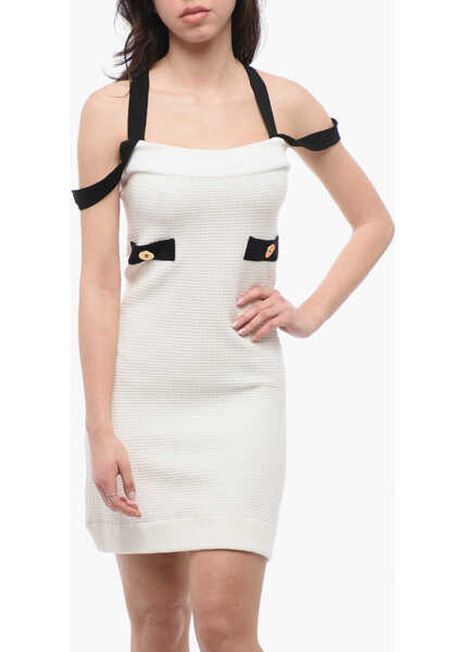 Rochii scurte Patou Mini Dress With Crossed Straps White Femei (BM 17333332) 4