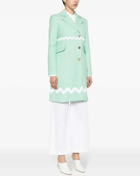 Paltoane Patou Tweed Embroidered Coat Green Femei (BM 17333860) 3