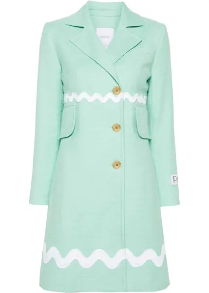 Paltoane Patou Tweed Embroidered Coat Green Femei (BM 17333860) 1