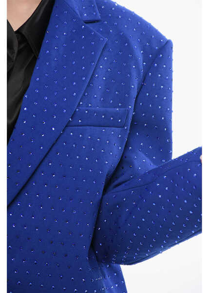 Sacouri THE ANDAMANE All-Over Rhinestoned Guia Blazer With 1 Button Design Blue Femei (BM 17333947) 3