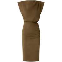 Rochii Pinko 'Cielo' Midi Dress In Brown Linen Femei