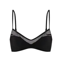 Costume de baie Tory Burch Top Bikini In Black With Sheer Mesh Panel Detail Femei