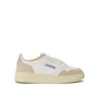 Sneakers Autry Sneakers Medalist Low In Leather And Suede White And Silver Femei