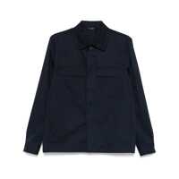 Geci Daniele Alessandrini Blue Jacket-Shirt In Cotton With Pockets Barbati