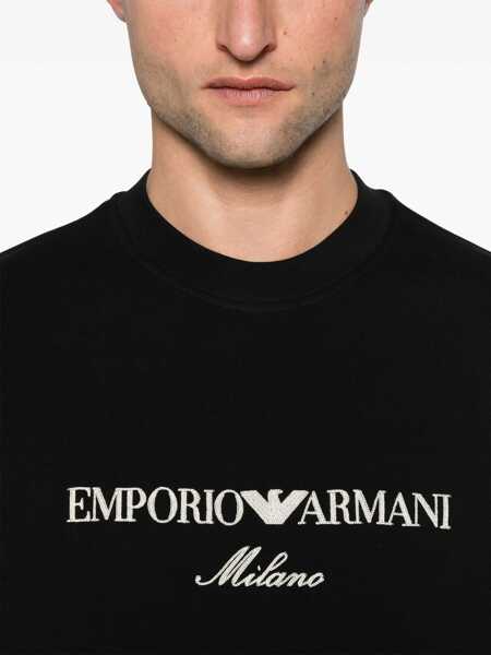Pulovere Emporio Armani Emporio Armani Logo Cotton Sweatshirt Black Barbati (BM 17339670) 5
