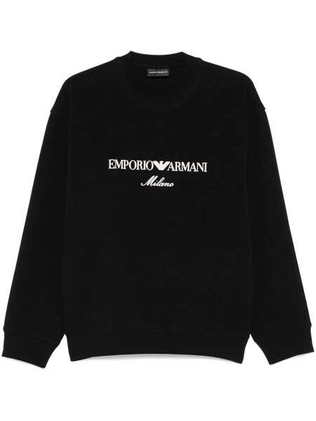 Pulovere Emporio Armani Emporio Armani Logo Cotton Sweatshirt Black Barbati (BM 17339670) 1