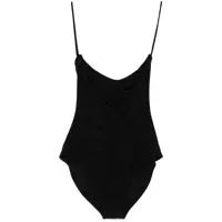Topuri Black Sleeveless Top With Ruches In Tech Fabric Woman Femei