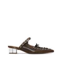 Sandale Ganni Brown Oleatex Mules With Laces Femei